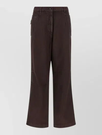 Dries Van Noten Cotton Straight-leg Jeans In Brown