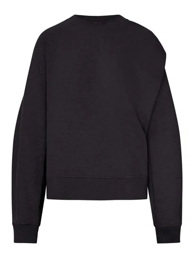 Dries Van Noten Cotton Sweatshirt With Drape On The Back In Black