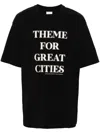 Dries Van Noten Ribbed Black Cotton Jersey T-shirt With Slogan Print