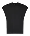 Dries Van Noten Oversized Black T-shirt With Structured Shoulders In Black
