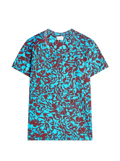 Dries Van Noten Cotton T-shirt In Blue