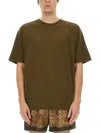 Dries Van Noten Round Neck Short Sleeve Cotton T-shirt In Brown