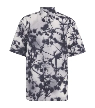 Dries Van Noten Cotton Thistle Print Shirt In Black