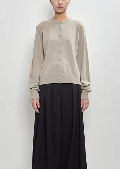 Dries Van Noten Cotton Tobine Cardigan In Light Grey