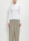 Dries Van Noten Cotton Touria Long Sleeve Polo In White