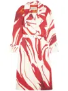 Dries Van Noten Risto Double-breasted Long Coat In Red