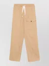Dries Van Noten Cotton With Drawstring Trousers Beige In Neutrals