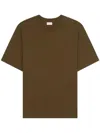 Dries Van Noten Round Neck Short Sleeve Cotton T-shirt In Brown