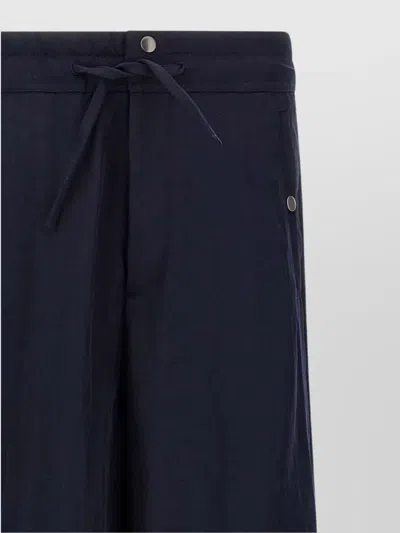 Dries Van Noten Cotton Wide Leg Cargo Trousers In Blue