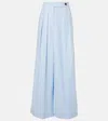 Dries Van Noten Cotton Wide-leg Pants In Blue