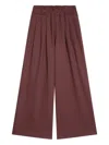 Dries Van Noten Cotton Wide-leg Trousers In Burgundy