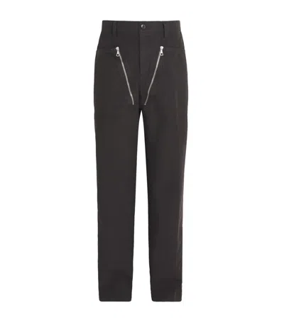 DRIES VAN NOTEN COTTON ZIP-DETAIL TROUSERS