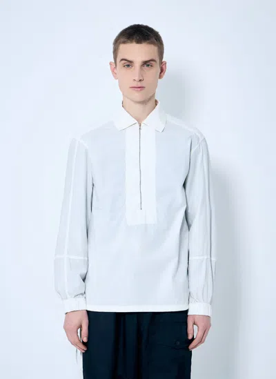 Dries Van Noten Cotton Zip-up Shirt In White