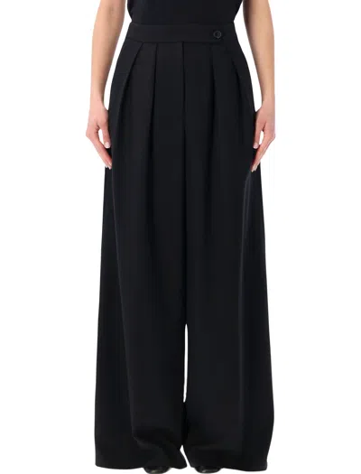 Dries Van Noten Cotton-blend Satin Straight-leg Pants In Black