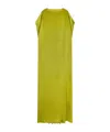 Dries Van Noten Daffie Short-sleeve Drawstring Dress In Green