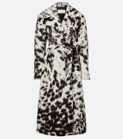 Dries Van Noten Cow-print Wool And Alpaca-blend Coat In White