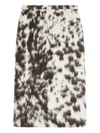 Dries Van Noten Cowhide-print Midi Skirt In Brown