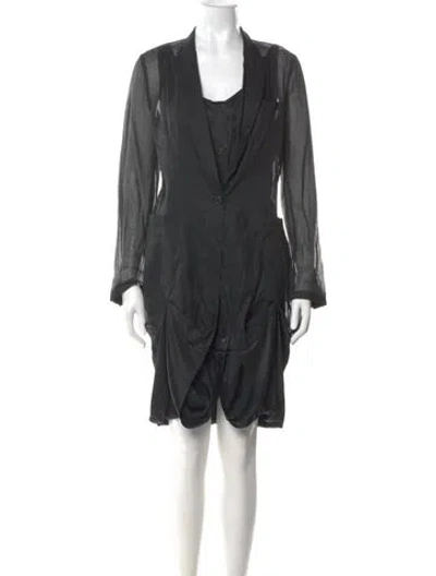 Pre-owned Dries Van Noten Cowl Neck Knee-length Dress In Black