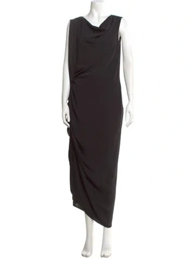 Pre-owned Dries Van Noten Cowl Neck Long Dress In Black