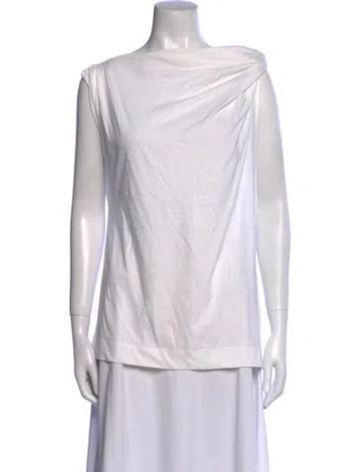 Pre-owned Dries Van Noten Cowl Neck Sleeveless Tunic In White