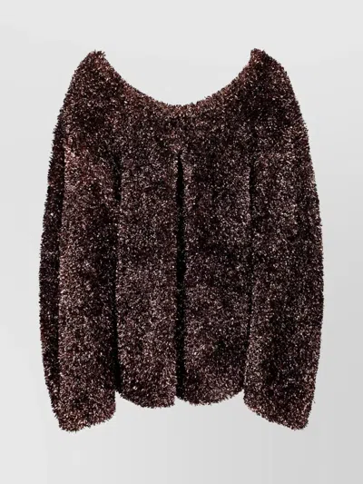 Dries Van Noten Cozy Long Sleeve Knit Sweater In Brown
