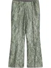 Dries Van Noten Paloma Jacquard Crop Straight Leg Pants In Green