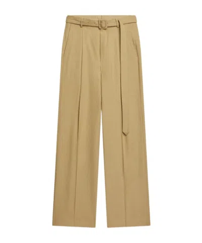 Dries Van Noten Creased Belt Ring Casual Pants In Nude