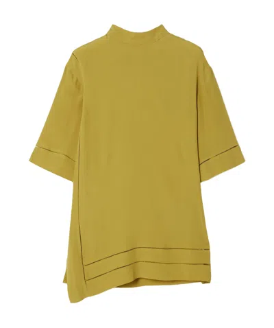 Dries Van Noten Crepe De Chine T-shirt In Brown