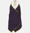 Dries Van Noten Crêpe Satin Wrap Top In Purple