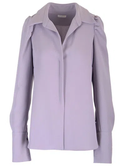 DRIES VAN NOTEN CREPE SHIRT SHIRTS VIOLET