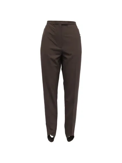 Pre-owned Dries Van Noten Crepe Stirrup Trousers In Brown