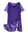 Dries Van Noten Sculpted Ruffled Top In Purple