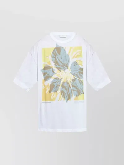 Dries Van Noten Crew Neck Floral Print T-shirt In White