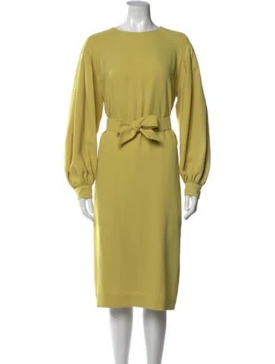 Pre-owned Dries Van Noten Crew Neck Knee-length Dress In Green