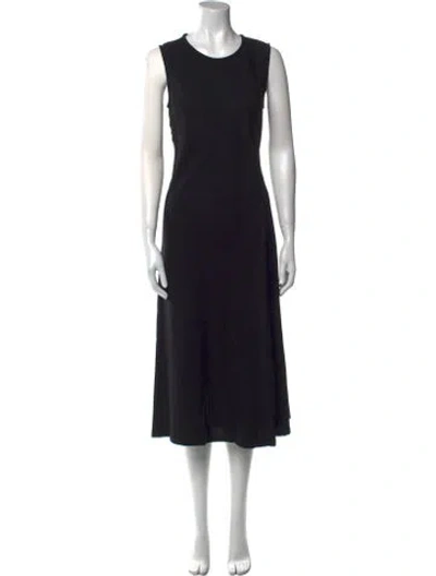 Pre-owned Dries Van Noten Crew Neck Long Dress In Black