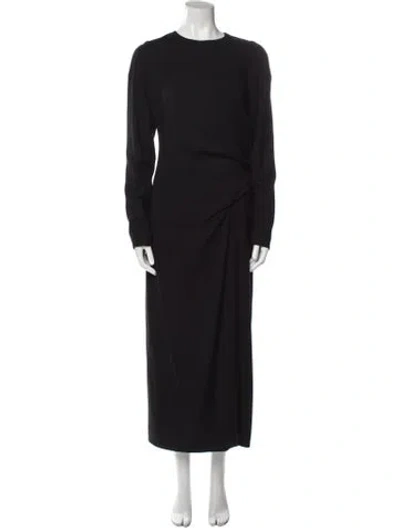 Pre-owned Dries Van Noten Crew Neck Long Dress In Black