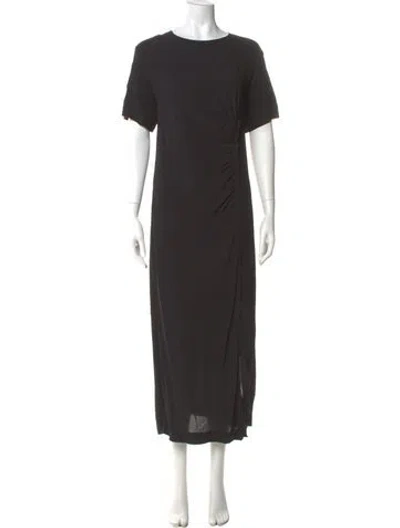 Pre-owned Dries Van Noten Crew Neck Long Dress In Black