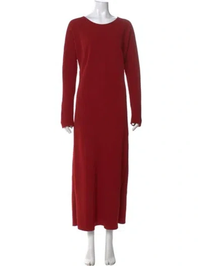 Pre-owned Dries Van Noten Crew Neck Long Dress In Red