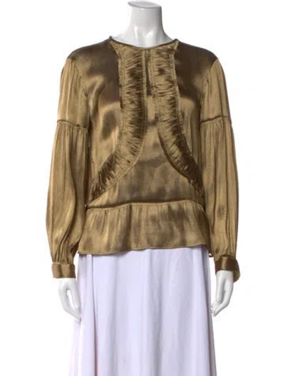 Pre-owned Dries Van Noten Crew Neck Long Sleeve Blouse