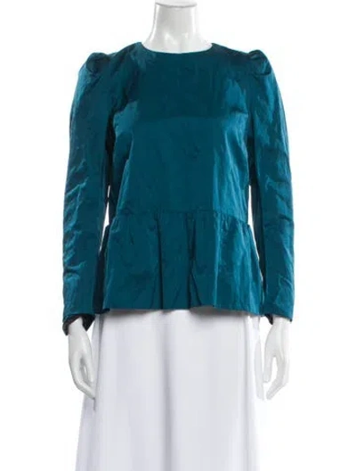 Pre-owned Dries Van Noten Crew Neck Long Sleeve Blouse In Blue
