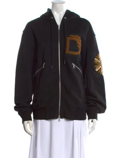Pre-owned Dries Van Noten Crew Neck Long Sleeve Hoodie In Black