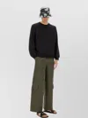 Dries Van Noten Crew Neck Long Sleeve Ribbed Sweatshirt In Black