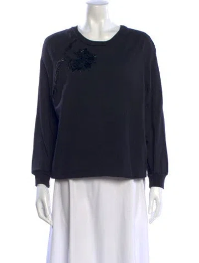 Pre-owned Dries Van Noten Crew Neck Long Sleeve Sweatshirt In Black