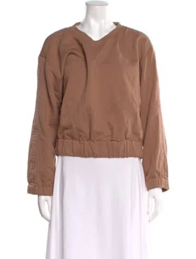 Pre-owned Dries Van Noten Crew Neck Long Sleeve Sweatshirt In Brown