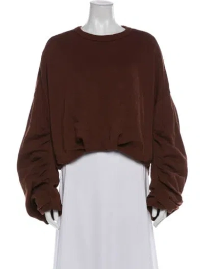 Pre-owned Dries Van Noten Crew Neck Long Sleeve Sweatshirt In Brown
