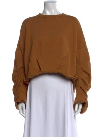 Pre-owned Dries Van Noten Crew Neck Long Sleeve Sweatshirt In Brown