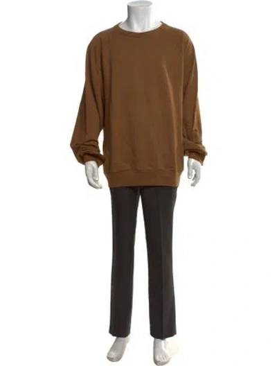 Pre-owned Dries Van Noten Crew Neck Long Sleeve Sweatshirt In Brown