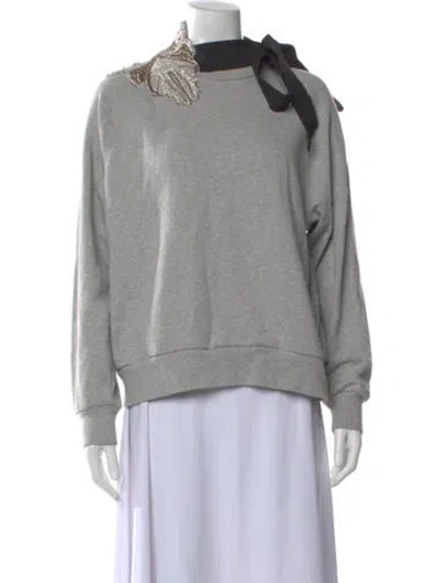 Pre-owned Dries Van Noten Crew Neck Long Sleeve Sweatshirt In Gray