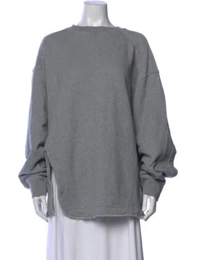 Pre-owned Dries Van Noten Crew Neck Long Sleeve Sweatshirt In Gray