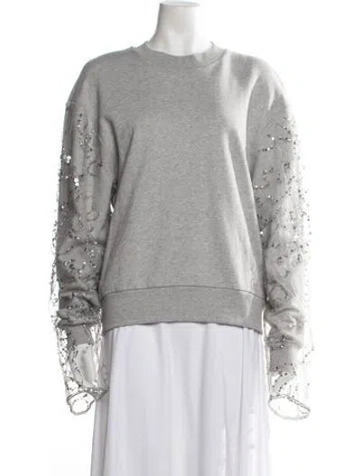Pre-owned Dries Van Noten Crew Neck Long Sleeve Sweatshirt In Grey/metallic